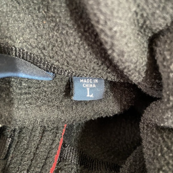 Polo Ralph Lauren Jacket men's Large Fleece Full Zip Packable Hood Bomber Black - Picture 6 of 16